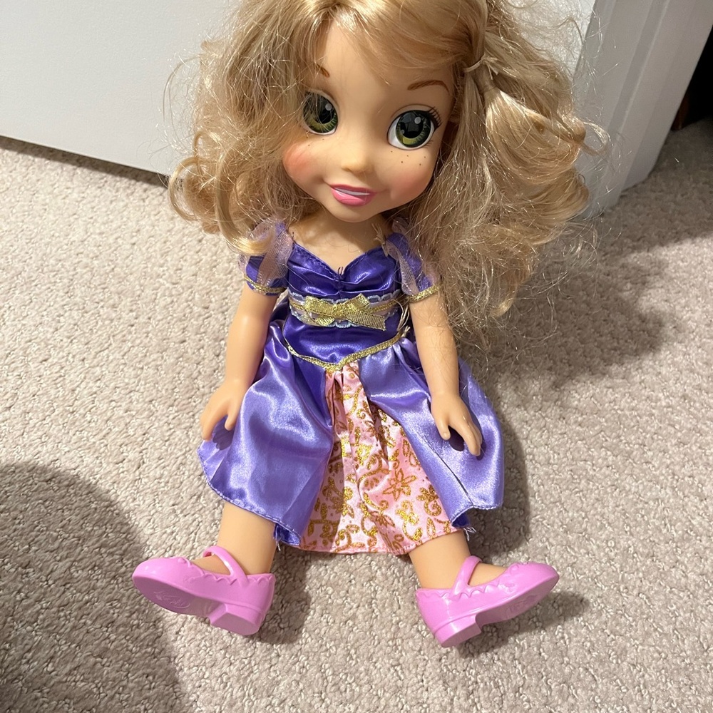 Disney Anna Doll with Purple Dress and Pink Shoes
